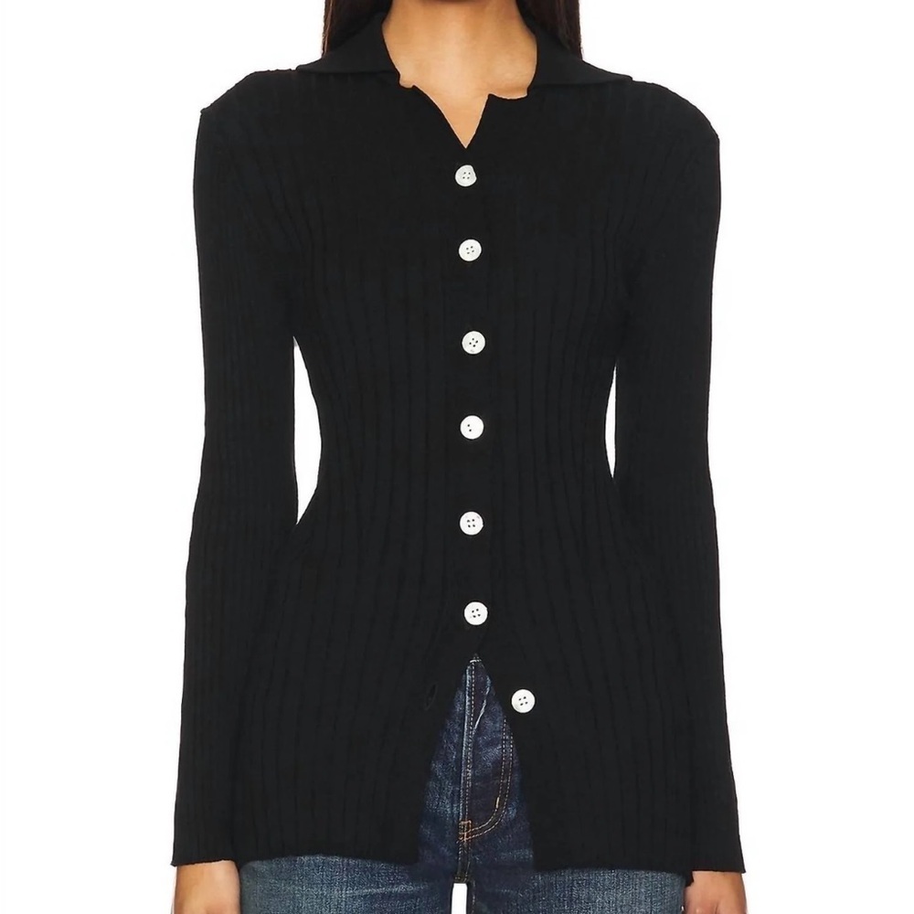 New | Moussy Vintage - Collar Cardigan Large - Picture 4 of 9